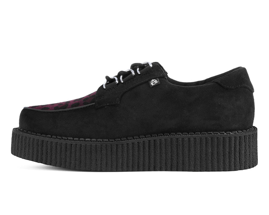 T.U.K. Shoes T2369 Black & Burgundy Leopard Anarchic Creeper