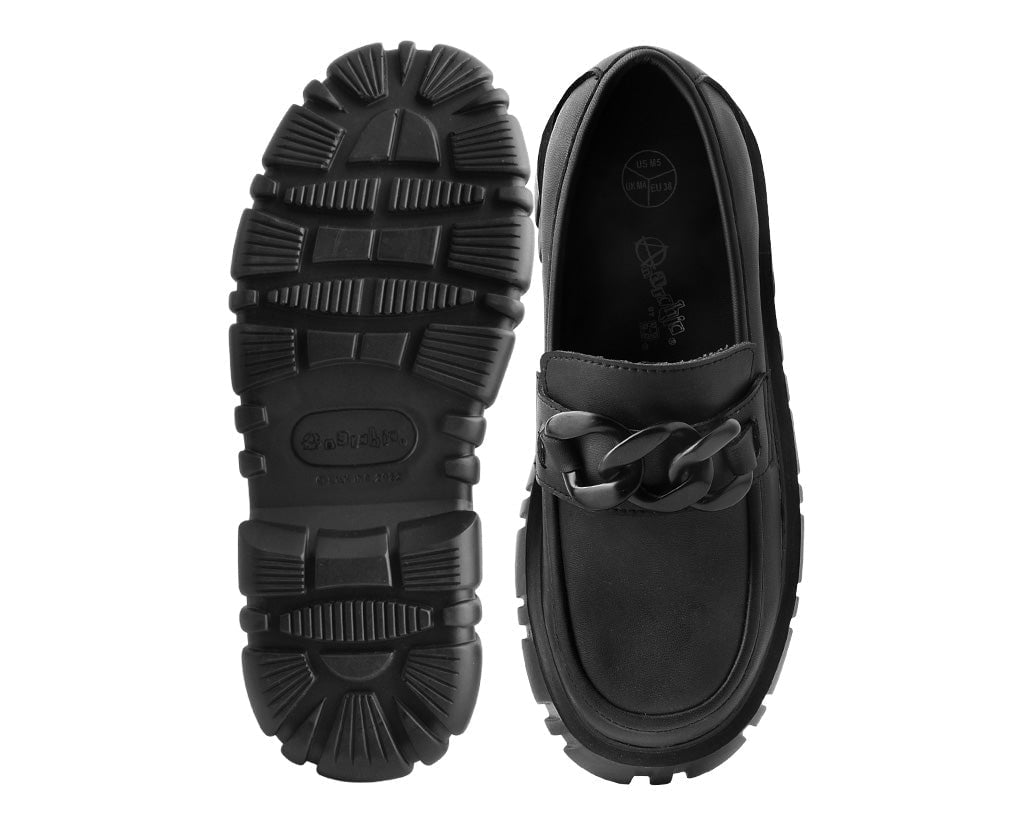T.U.K. Shoes T2333 Black TUKskin™ Anarchic Airship Chain Loafer