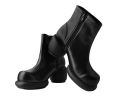 T.U.K. Shoes T2317L Black Burnished Bubble II Anarchic Zip Boot