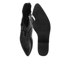 T.U.K. Shoes T2301L Black Victorian Anarchic 6-Buckle Pointed Boot