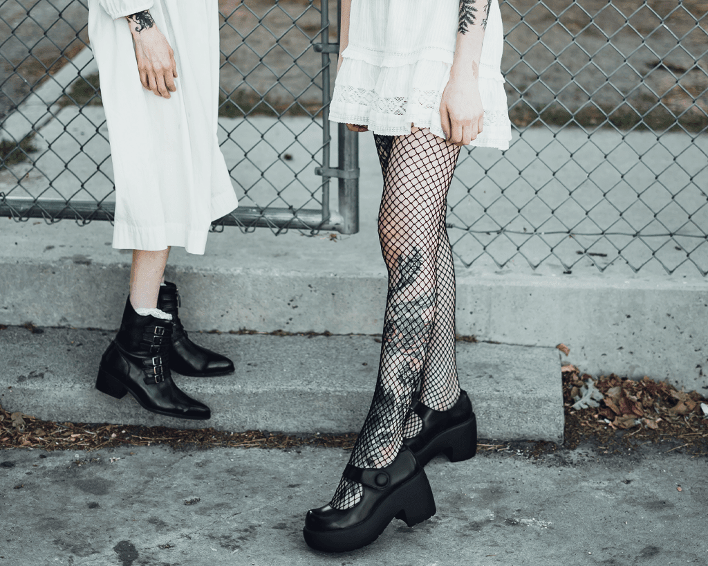 T.U.K. Shoes T2301L Black Victorian Anarchic 6-Buckle Pointed Boot