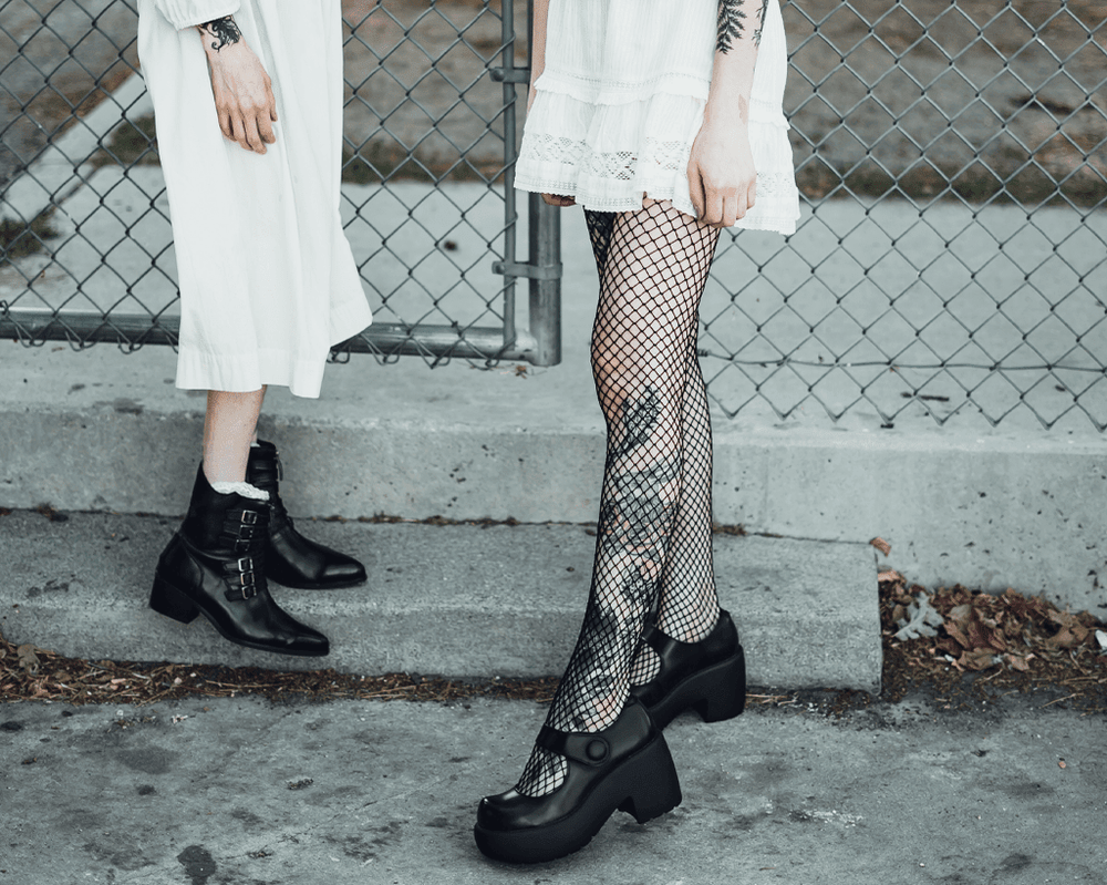 T.U.K. Shoes T2301L Black Victorian Anarchic 6-Buckle Pointed Boot