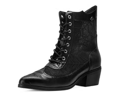 T.U.K. Shoes A3310L Black Victorian Mesh Spiderweb Boot