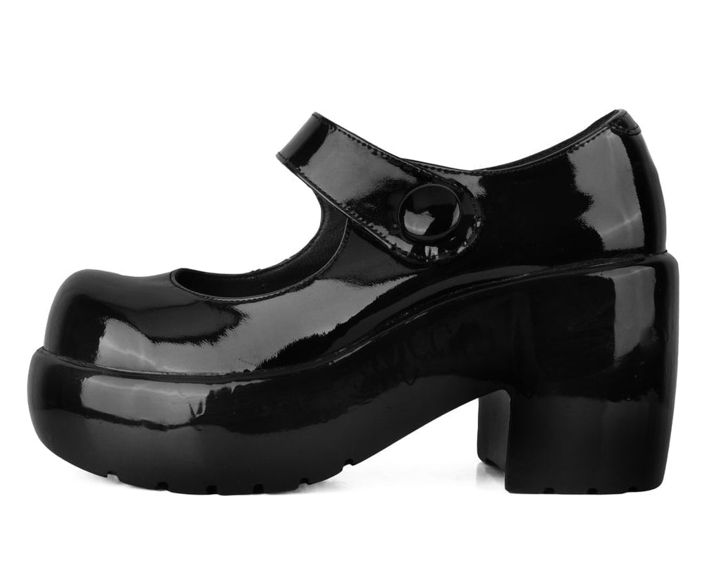 T.U.K. Shoes A3218L Black Liquid Bubble Mary Jane Platform