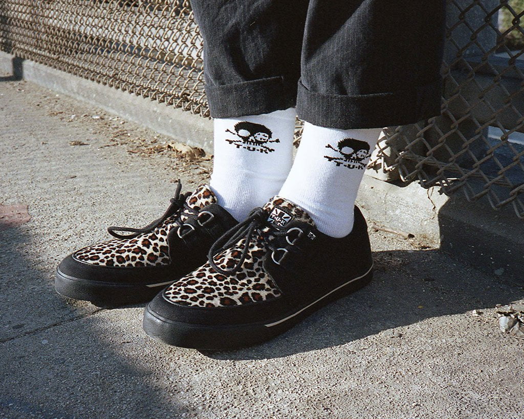T.U.K. Shoes A9181 Black & Leopard Vegan Sneaker