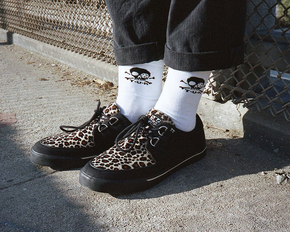 T.U.K. Shoes A9181 Black & Leopard Vegan Sneaker