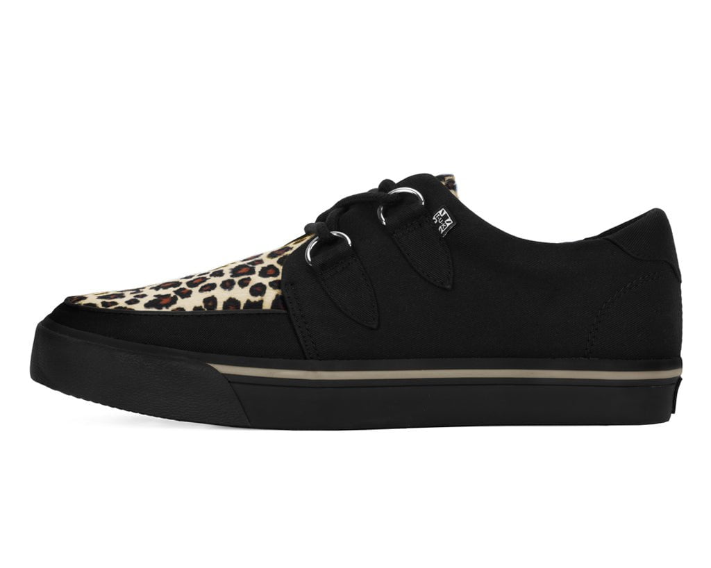 T.U.K. Shoes A9181 Black & Leopard Vegan Sneaker