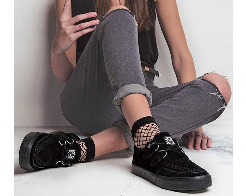 T.U.K. Shoes A9178 Black Suede D-Ring Sneaker