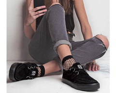 T.U.K. Shoes A9178 Black Suede D-Ring Sneaker