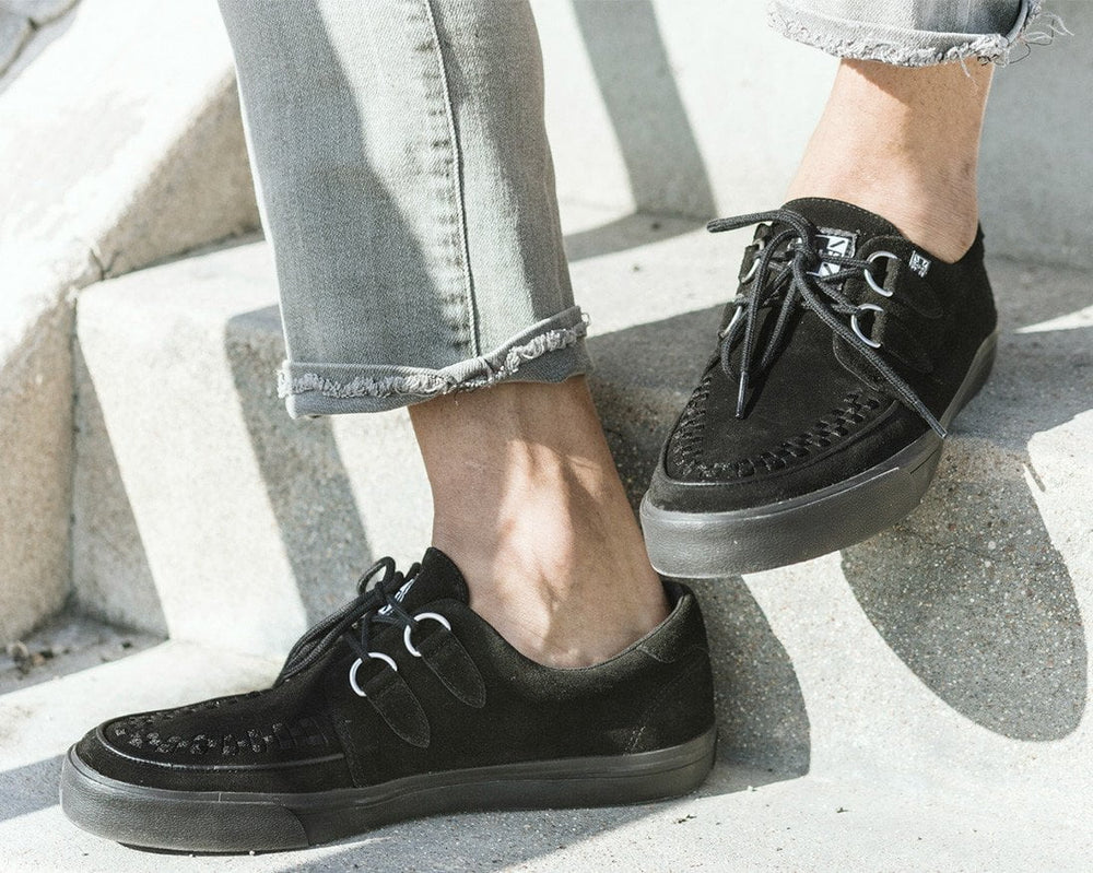 T.U.K. Shoes A9178 Black Suede D-Ring Sneaker