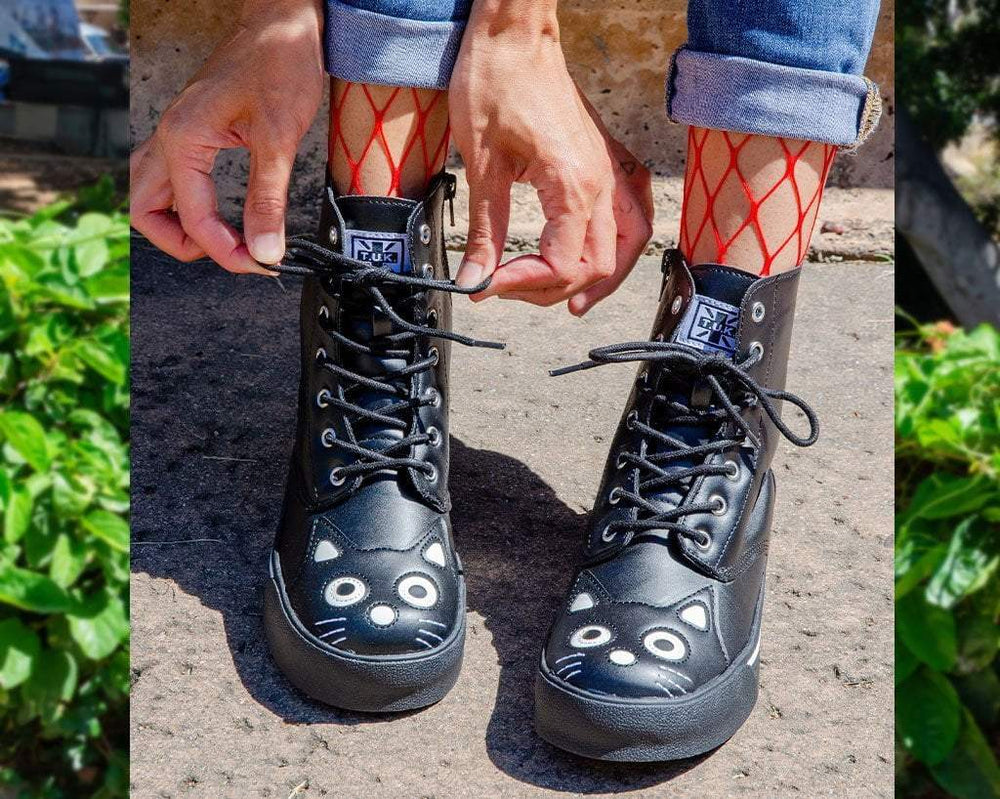 T.U.K. Shoes A6570L Black Kitty Sneaker Boot