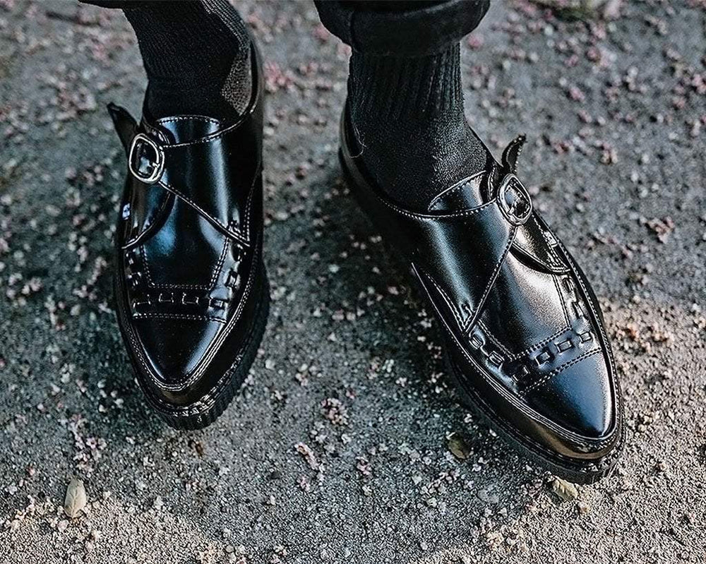 T.U.K. Shoes A8520 Pointed Buckle Creepers