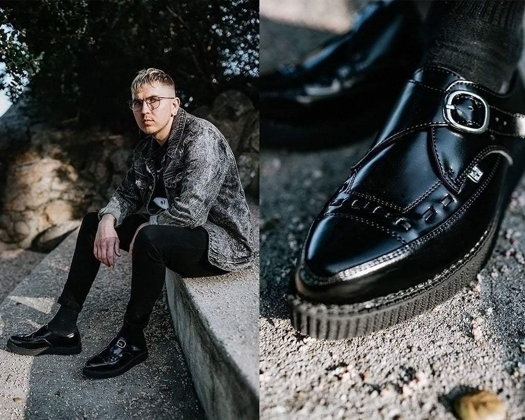 T.U.K. Shoes A8520 Pointed Buckle Creepers