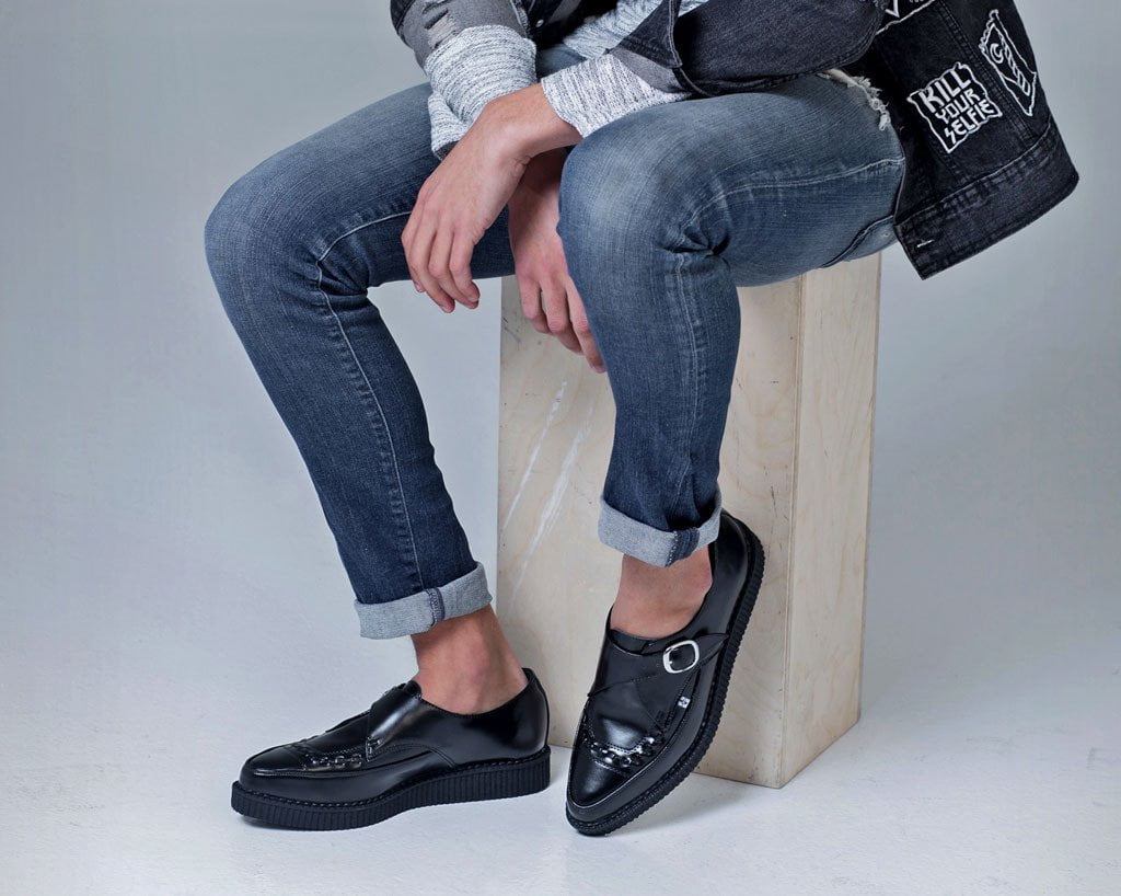 T.U.K. Shoes A8520 Pointed Buckle Creepers