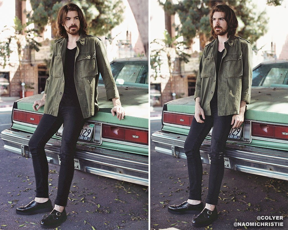 T.U.K. Shoes A8520 Pointed Buckle Creepers