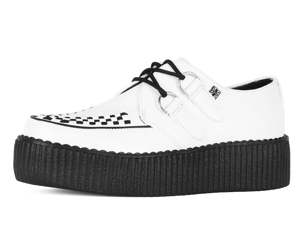 T.U.K. Shoes V6803 White Leather Viva Mondo Creeper