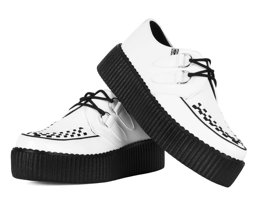T.U.K. Shoes V6803 White Leather Viva Mondo Creeper