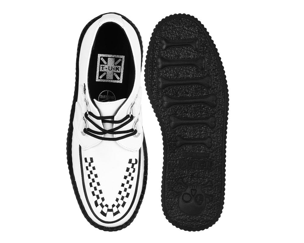 T.U.K. Shoes V6803 White Leather Viva Mondo Creeper