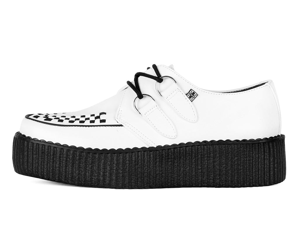 T.U.K. Shoes V6803 White Leather Viva Mondo Creeper