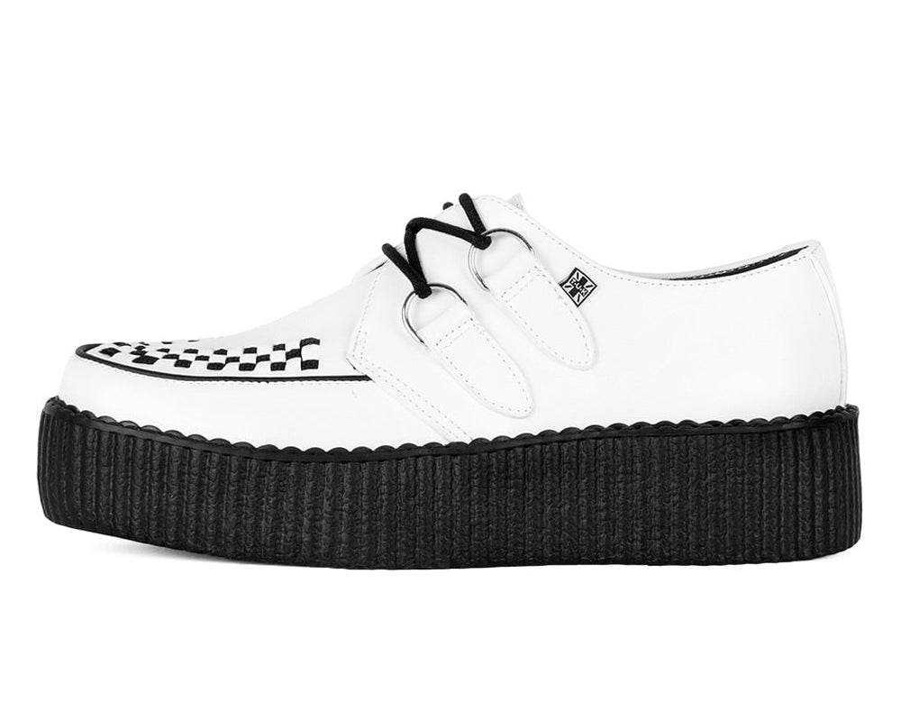 T.U.K. Shoes V6803 White Leather Viva Mondo Creeper