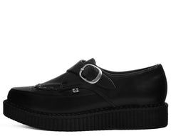 T.U.K. Shoes A9324 Black TUKskin™ Pointed Buckle Creeper