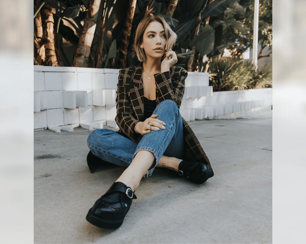 T.U.K. Shoes A9324 Black TUKskin™ Pointed Buckle Creeper