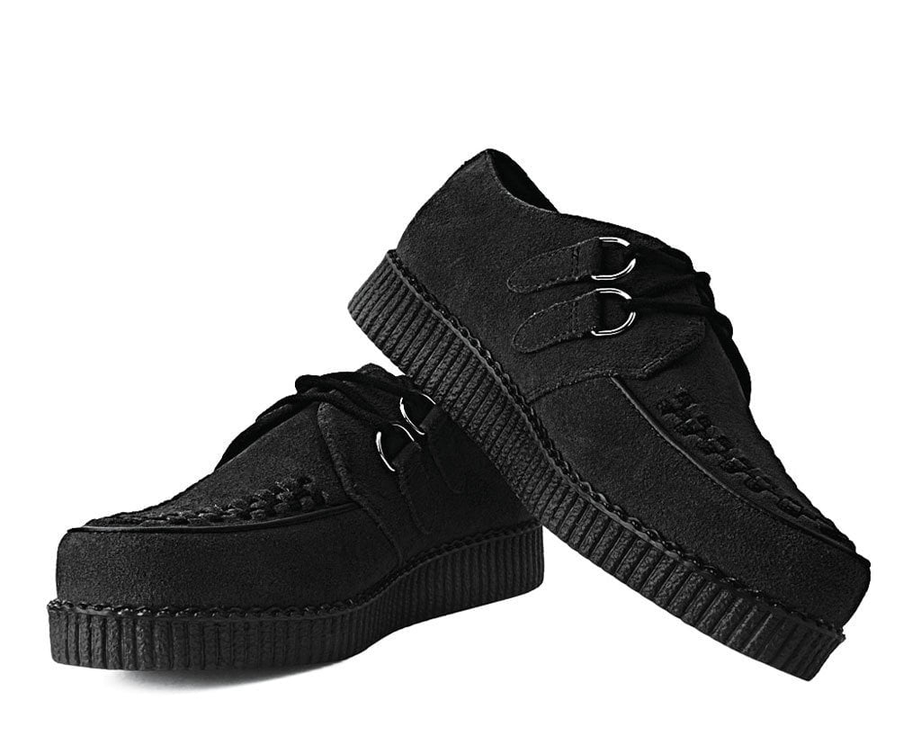 T.U.K. Shoes F9779 Black Faux Suede Viva Low Creeper
