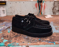T.U.K. Shoes F9779 Black Faux Suede Viva Low Creeper