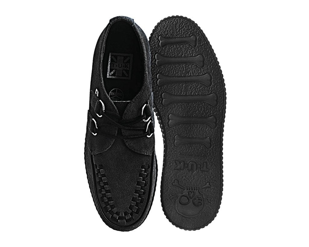 T.U.K. Shoes F9779 Black Faux Suede Viva Low Creeper