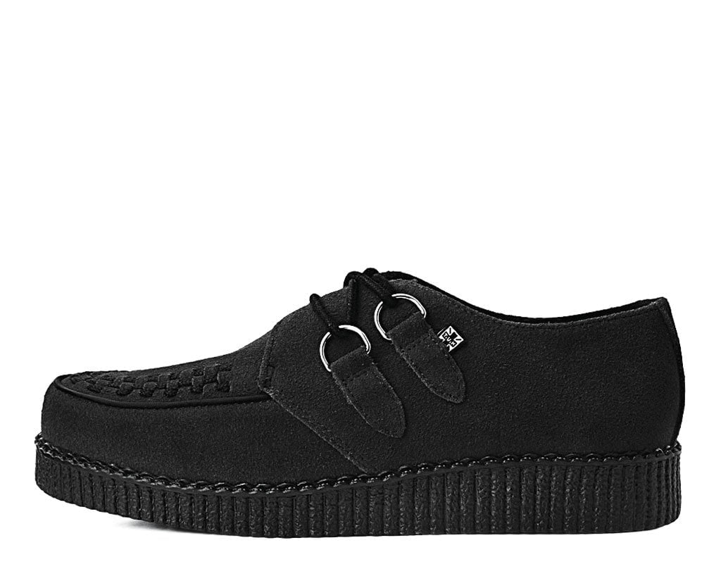 T.U.K. Shoes F9779 Black Faux Suede Viva Low Creeper