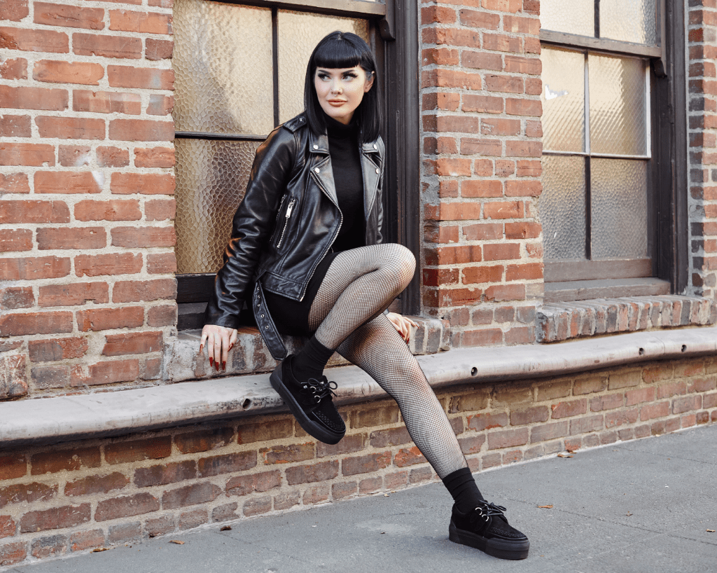 T.U.K. Shoes A3136 Black Suede Platform Creeper Sneaker