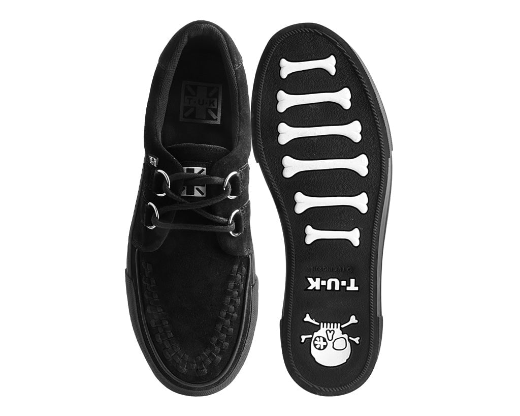 T.U.K. Shoes A3136 Black Suede Platform Creeper Sneaker