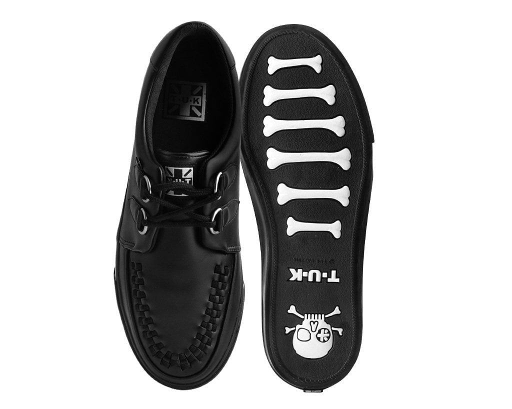 T.U.K. Shoes A9873 Black Leather D-Ring Sneaker