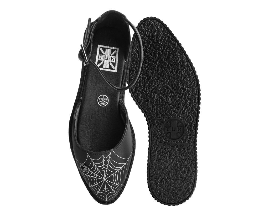 T.U.K. Shoes A9944L Black Pointed Spiderweb Glow Sandal