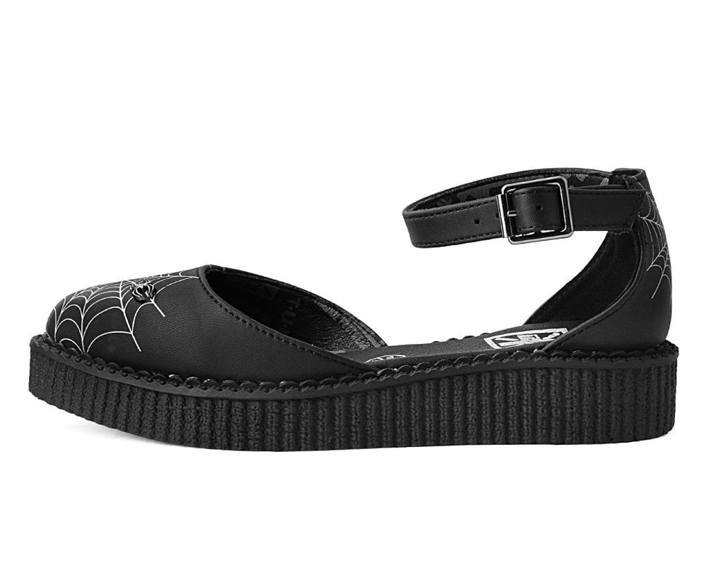 T.U.K. Shoes A9944L Black Pointed Spiderweb Glow Sandal