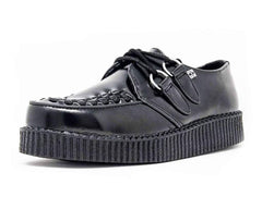 T.U.K. Shoes F6806 Black Leather Viva Low Creeper