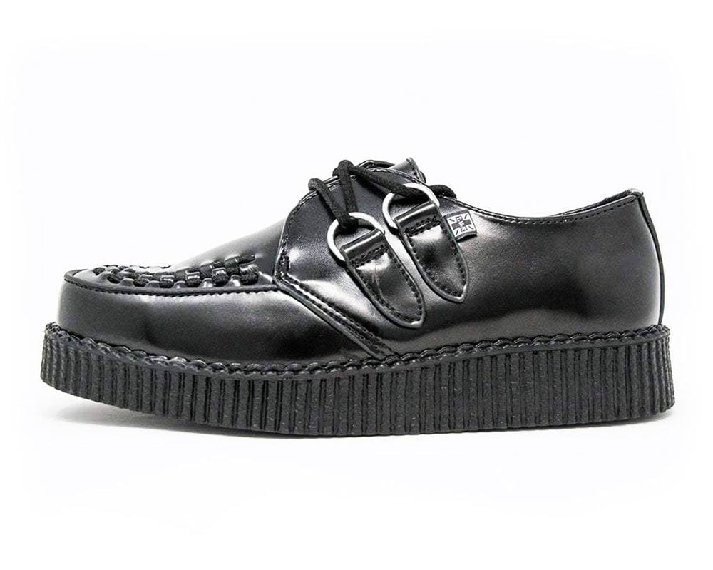 T.U.K. Shoes F6806 Black Leather Viva Low Creeper