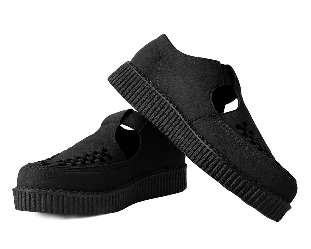 T.U.K. Shoes F9954 Black Suede Viva Low Sandal