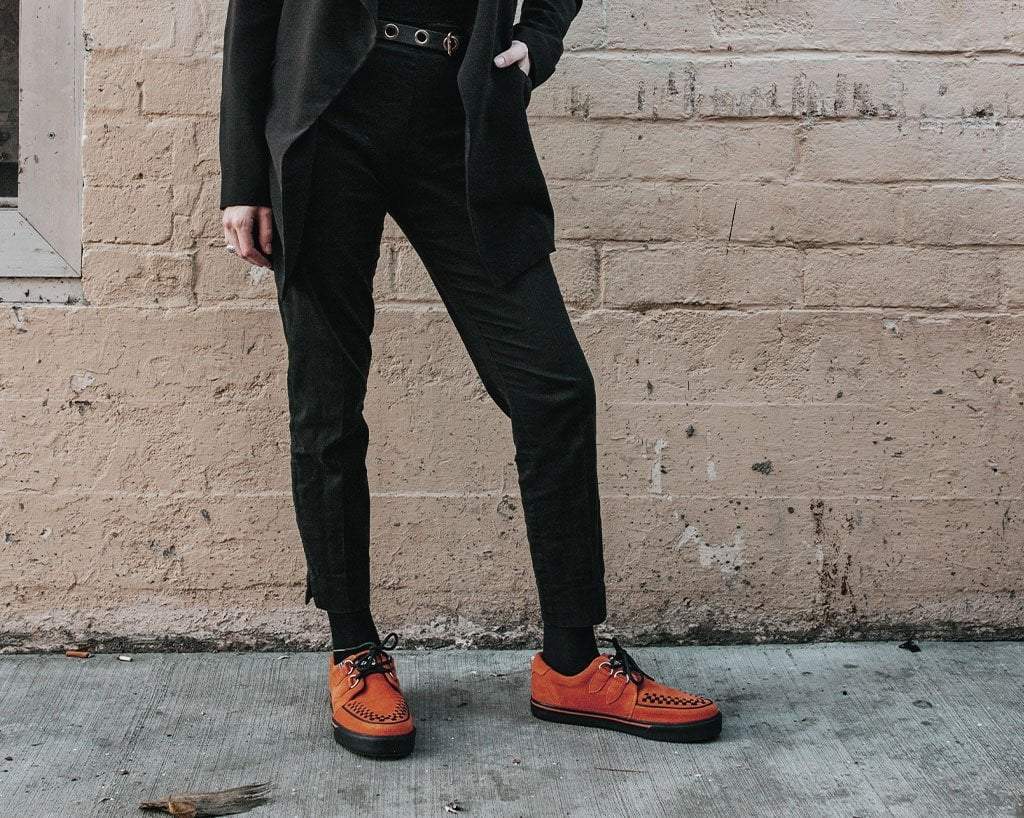 T.U.K. Shoes A9852 Burnt Orange Suede 2-Ring VLK Sneaker