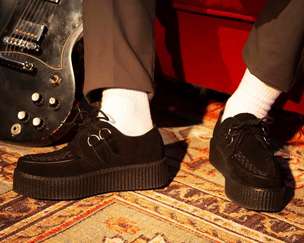T.U.K. Shoes V7757 Black Suede Viva Mondo Creepers