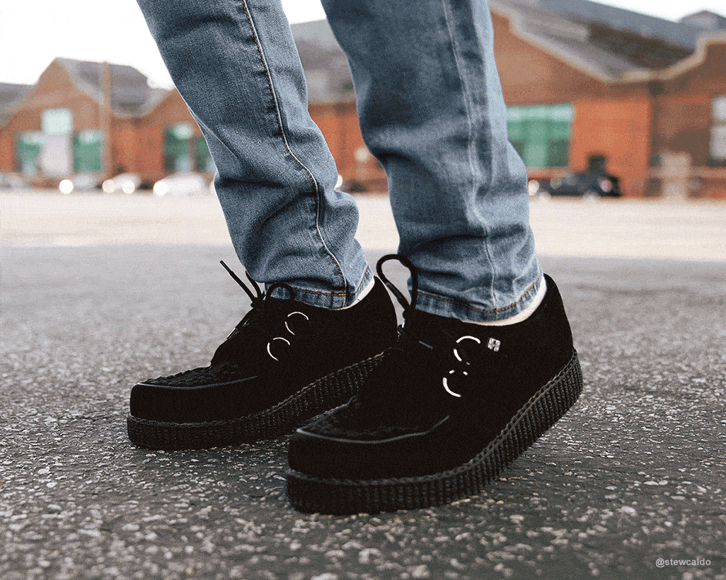 T.U.K. Shoes F7270 Black Suede Viva Low Creeper