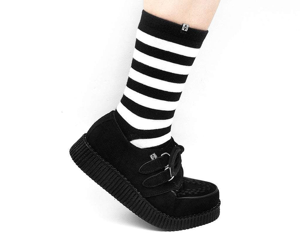 T.U.K. Shoes F7270 Black Suede Viva Low Creeper