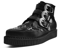 T.U.K. Shoes A9413 Black TUKskin™ Western Buckle Pointed Boot