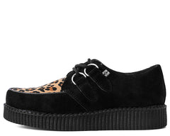 T.U.K. Shoes F8142 Black & Leopard Viva Low Creeper