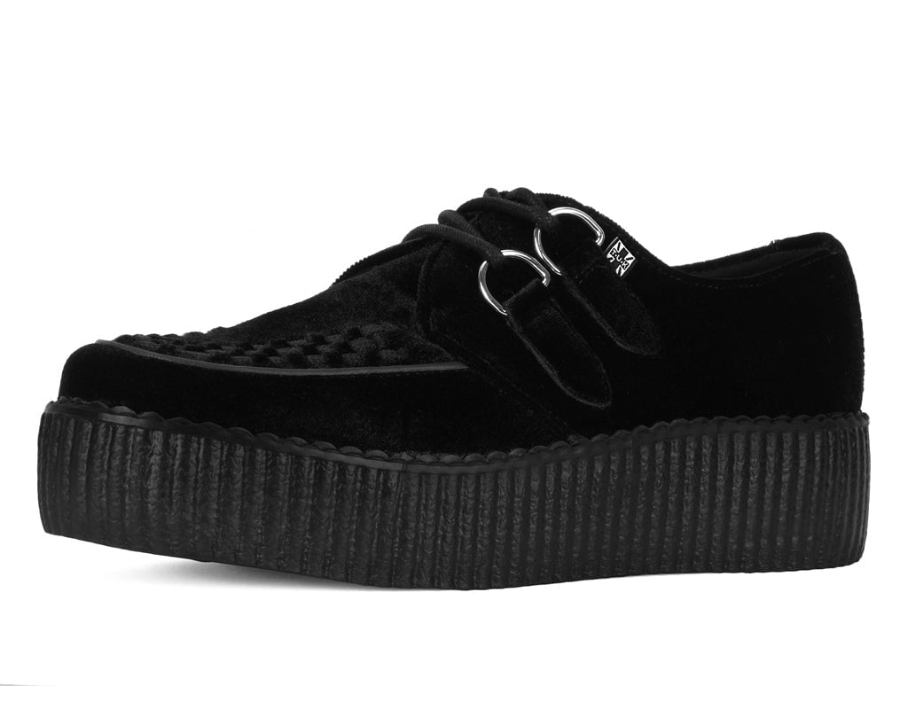 T.U.K. Shoes V9492 Black Velvet Viva Mondo Creeper
