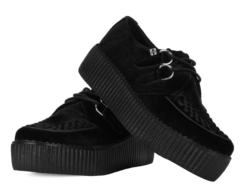 T.U.K. Shoes V9492 Black Velvet Viva Mondo Creeper