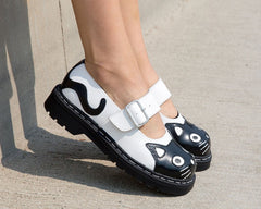 T.U.K. Shoes T2006 Black & White Kitty Mary Jane