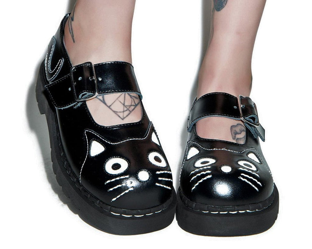 T.U.K. Shoes T2025 Black Kitty Mary Jane