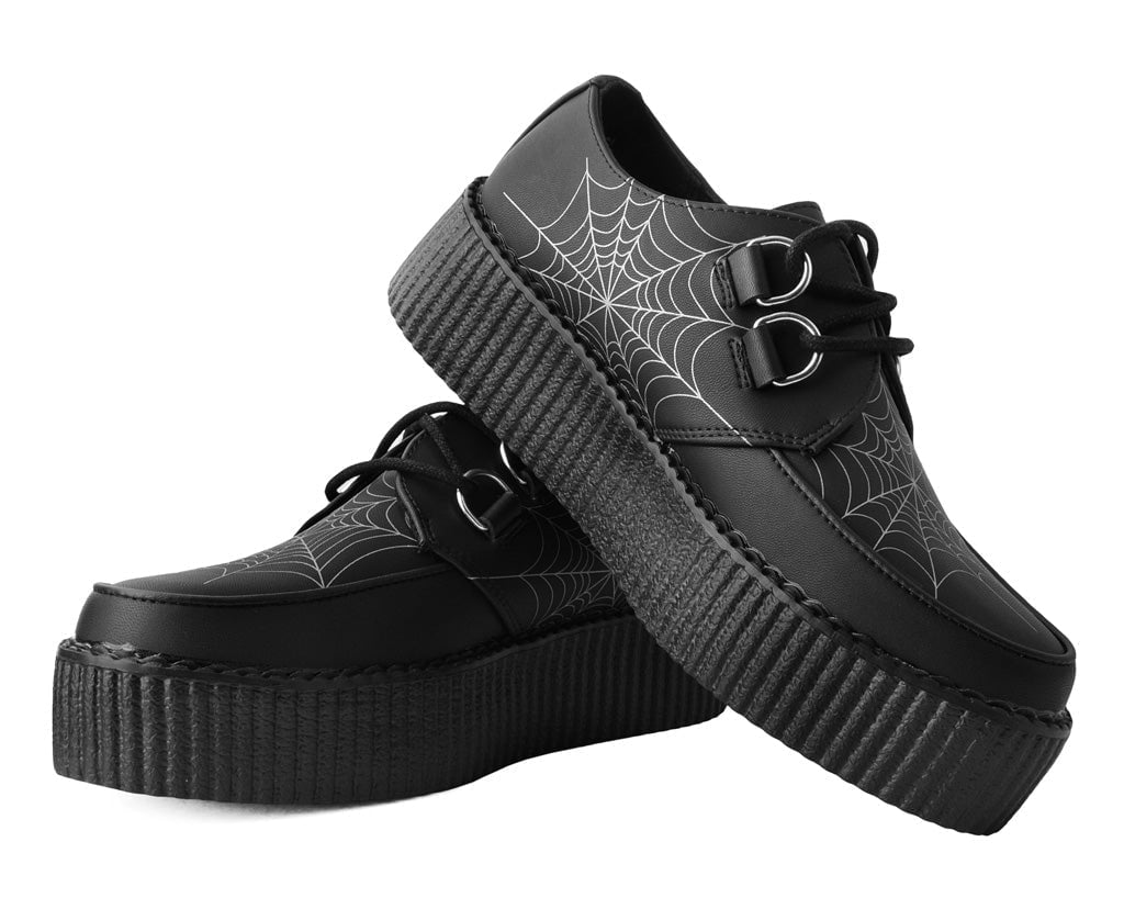 T.U.K. Shoes V9745 Black Glow Spiderweb Viva Mondo Creeper