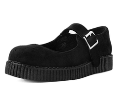 T.U.K. Shoes F9829L Black Faux Suede Viva Low Mary Jane